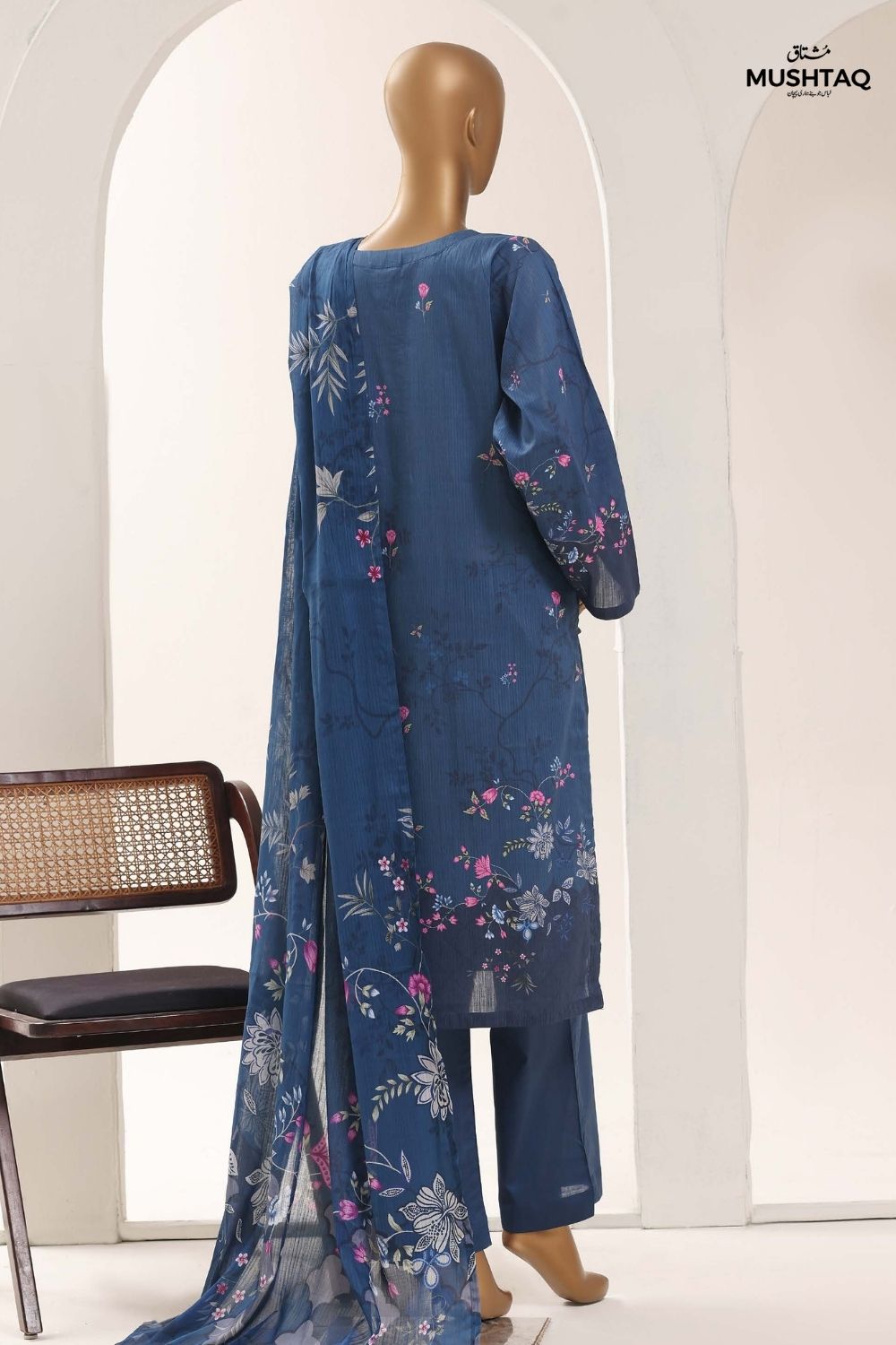 Mushtaq 3Pcs Stitched Printed Lawn Sadabahar Collection Desgin - 13