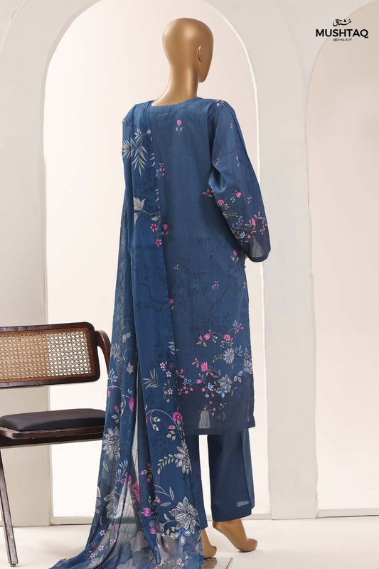 Mushtaq 3Pcs Stitched Printed Lawn Sadabahar Collection Desgin - 13