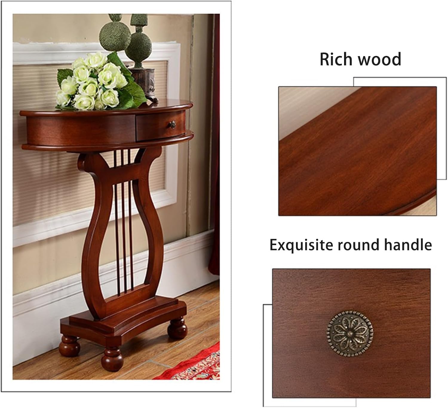Modern Console Sofa Table with Drawer & Storage Cabinet – Harp Design Entryway Table