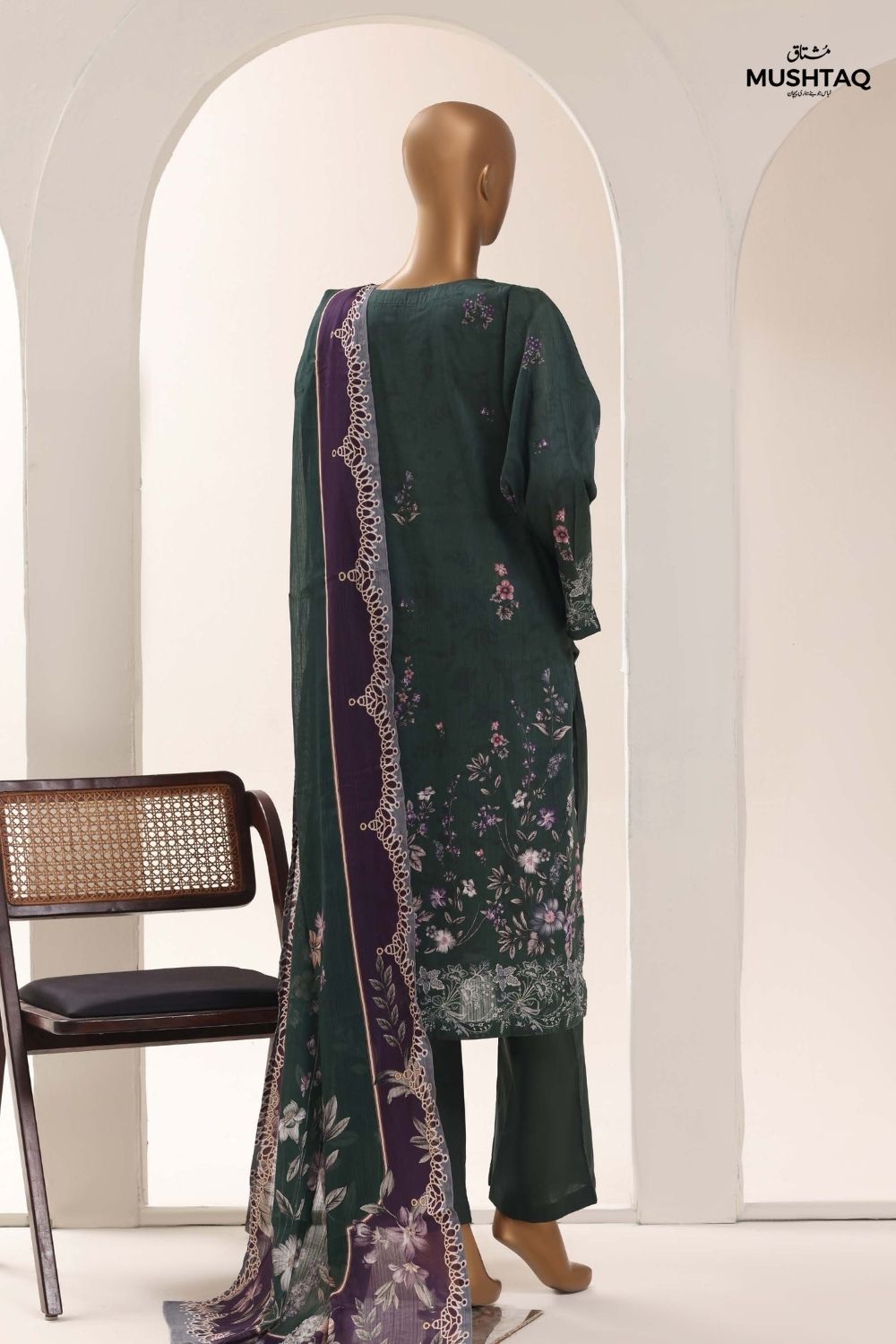 Mushtaq 3Pcs Stitched Printed Lawn Sadabahar Collection Desgin - 14