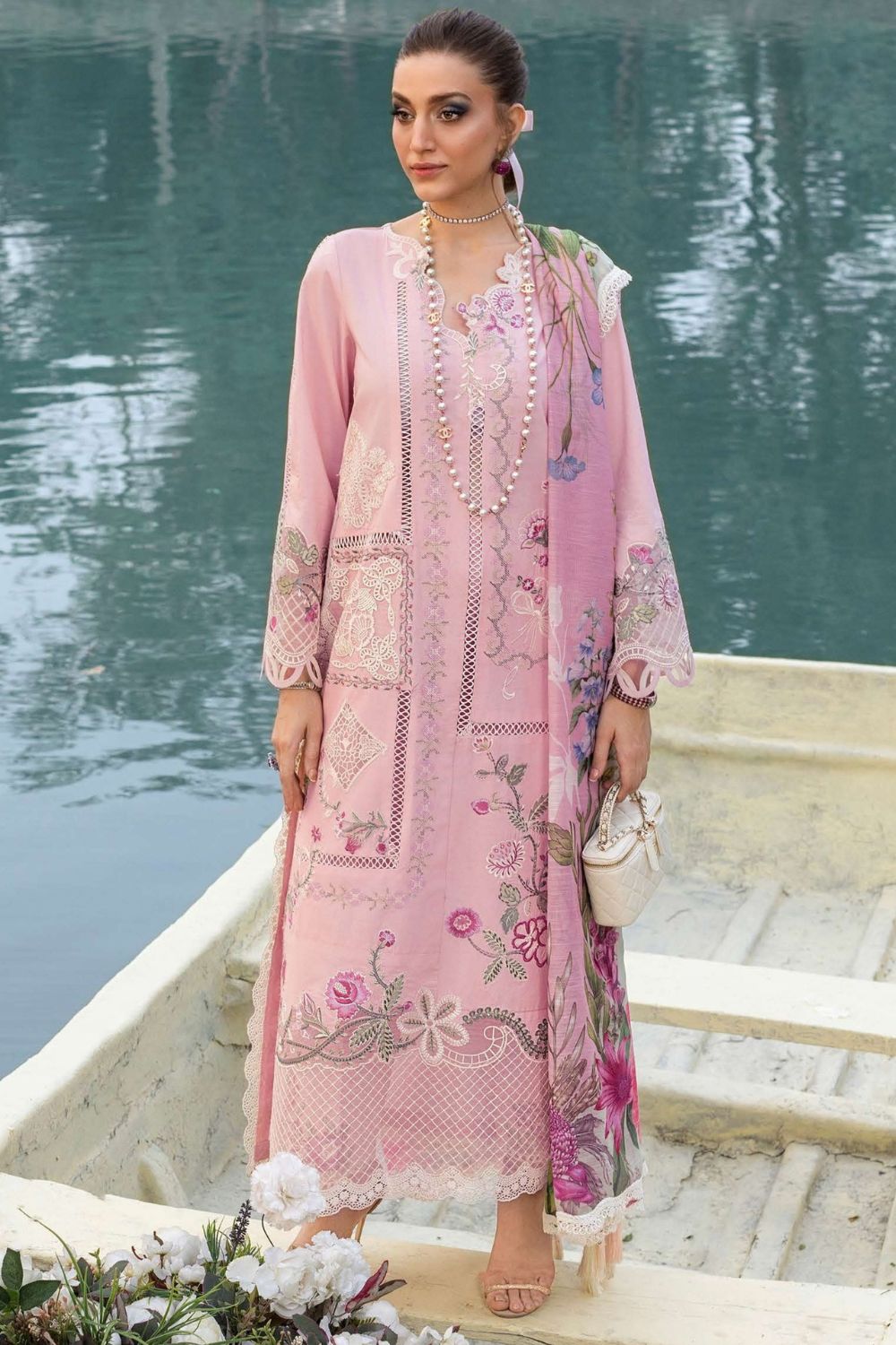 Saira * Shakira Bloom 3Pc Unstitched Embroidered Lawn Suit IRIS 8-B