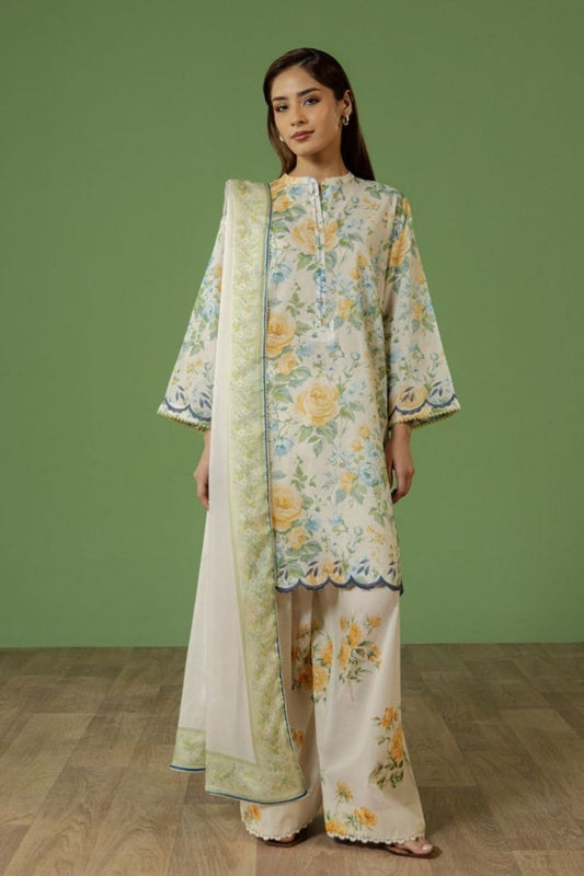 Zara Shahjahan 3 Pc Unstitched  Printed Lawn Suit Aurelia-7A