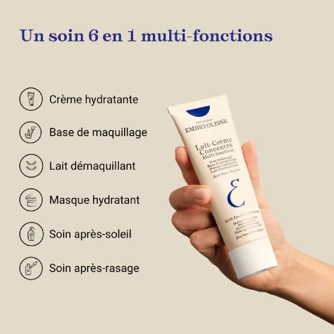 Embryolisse Lait Crème Concentré Multi Function Moisturizing Cream 6 in 1 Hydrating Nourishing Cream Makeup Base Cleanser Face Mask For All Skin Types