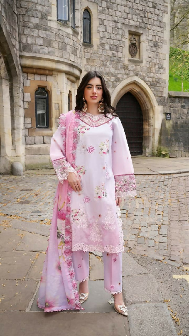 Printkari 3 Piece Unstitched Embroidered