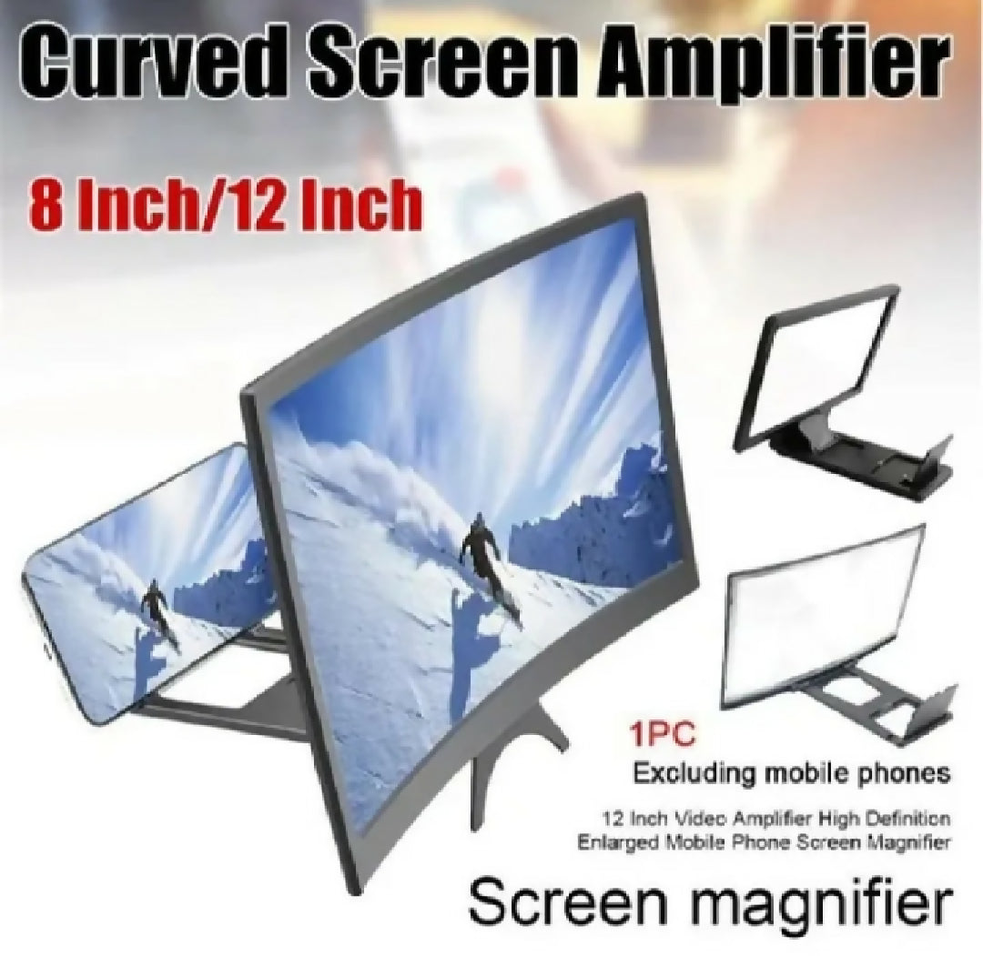 12 Inch HD Curved Mobile Screen Magnifier Foldable 3D Phone Screen Amplifier Universal Smartphone Stand