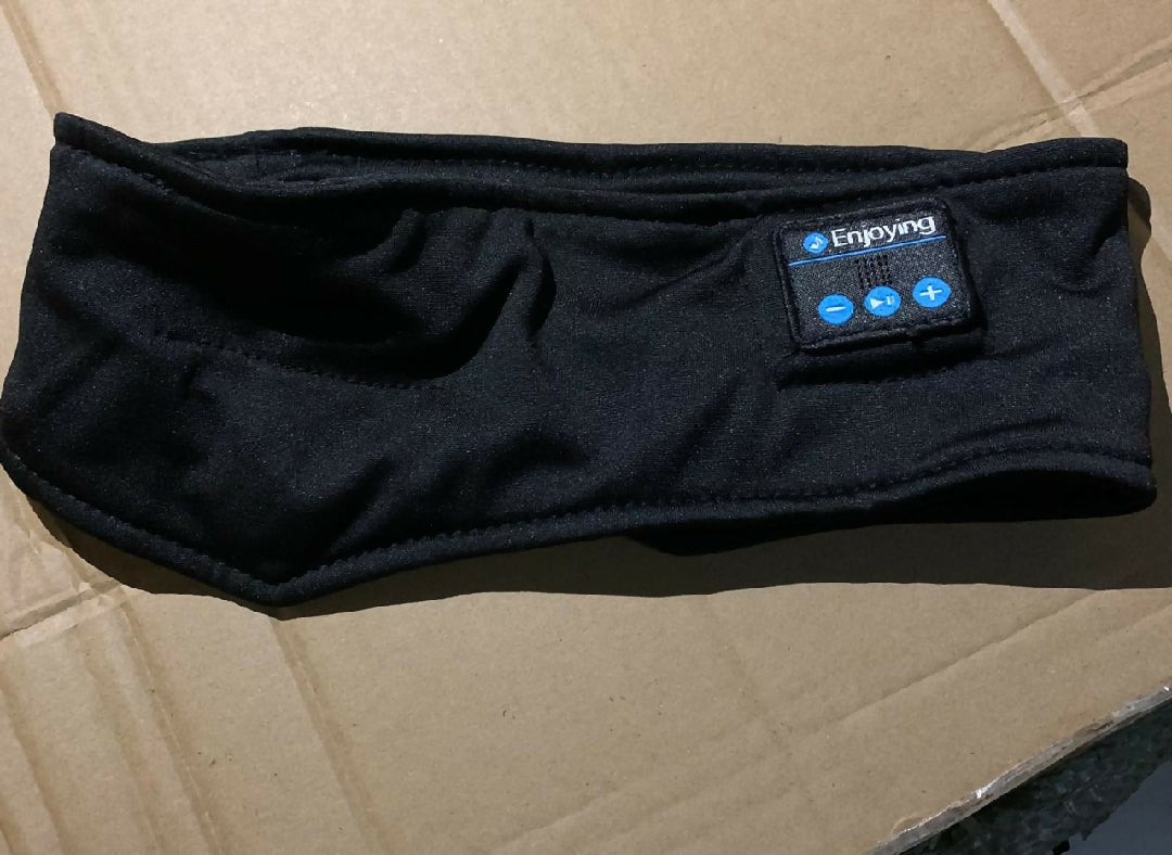 2 in 1 Sports Sleep Bluetooth Headband Wireless Music Headphones with Built in Mic Elastic Eye Mask for Workout Travel Relaxation