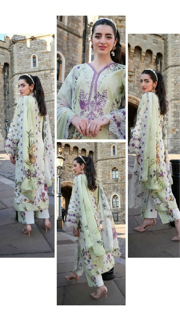 Printkari 3 Piece Unstitched Embroidered