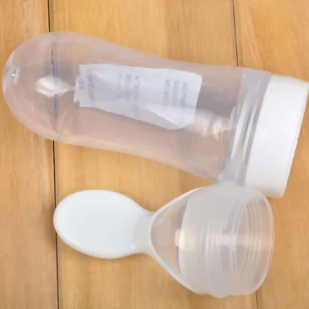 Baby Spoon Feeder Silicone Bottle Feeding Random Color