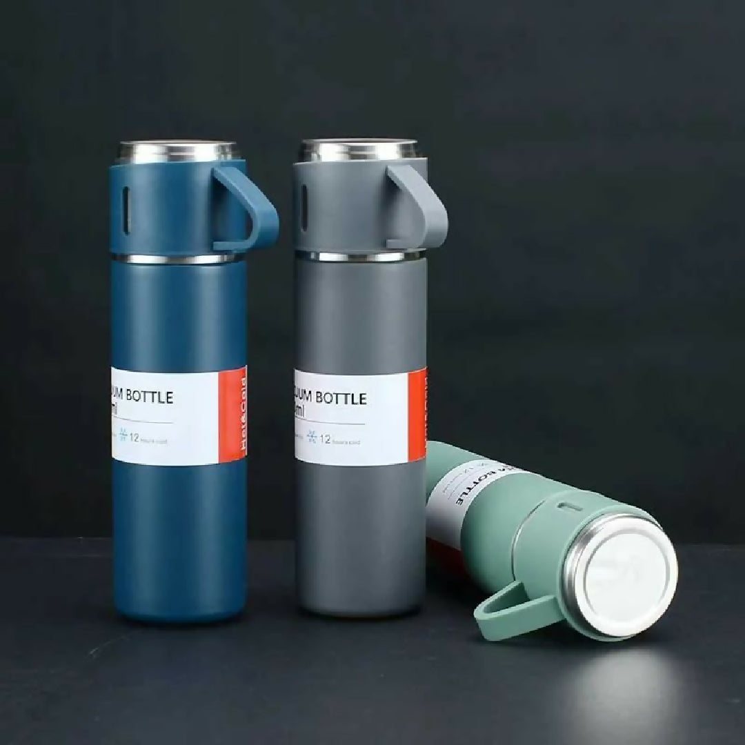 Vacuum Flask Set 500ml 12 Hour Lasting Hot Cool 304 Steel Body
