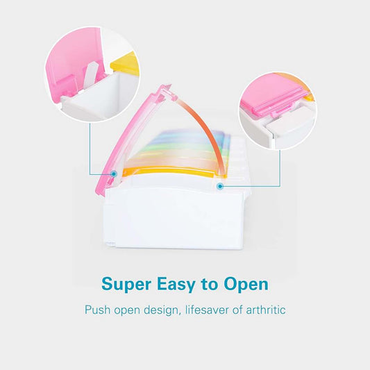 7 Days Pill Case – Weekly Medicine Organizer Box with Labeled Compartments