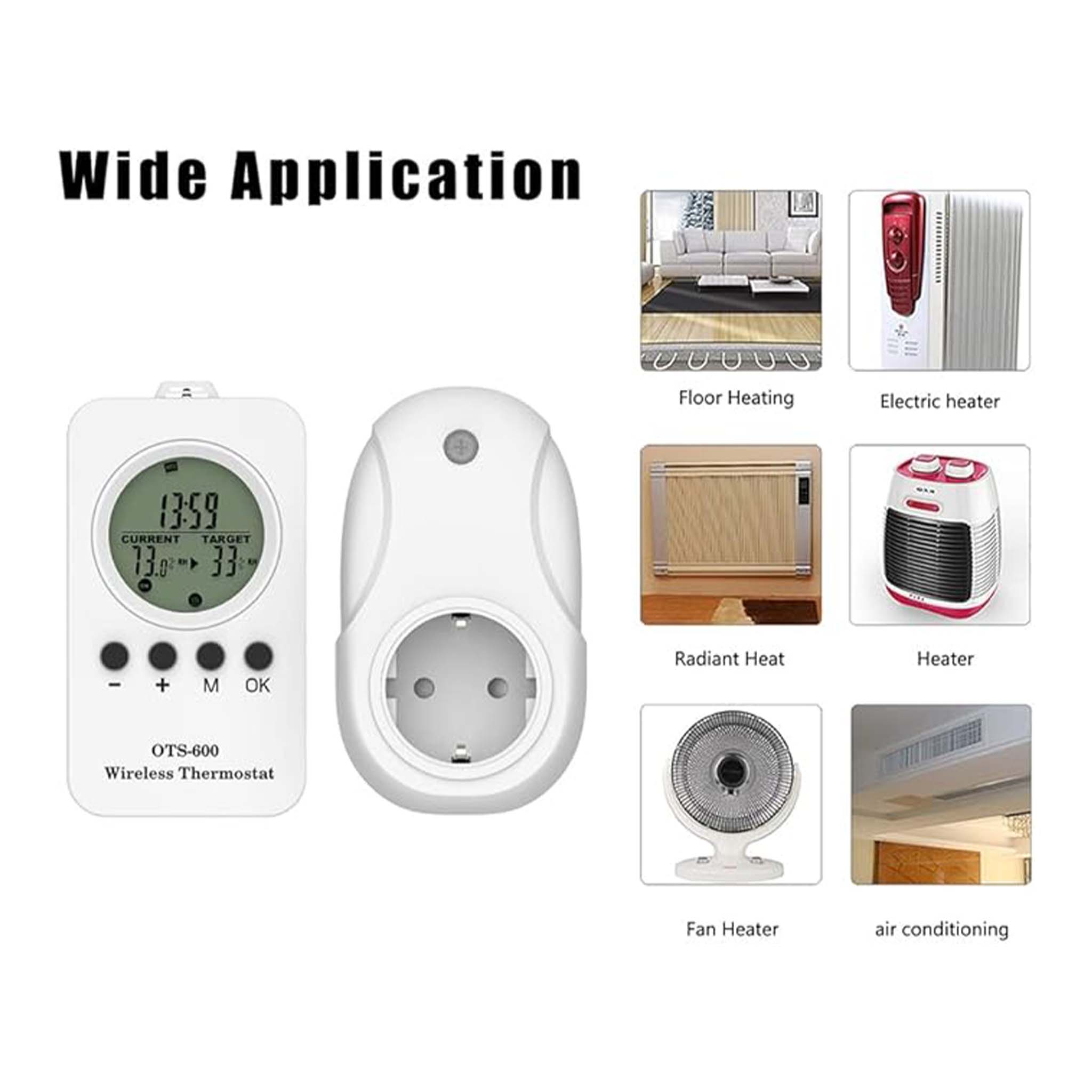 Wireless Thermostat  Smart Digital Temperature Controller for Home Heating and Cooling