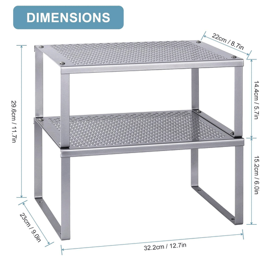2 Pcs Kitchen Shelves Stainless Steel Square Wall Mounted Racks for Storage and Organization