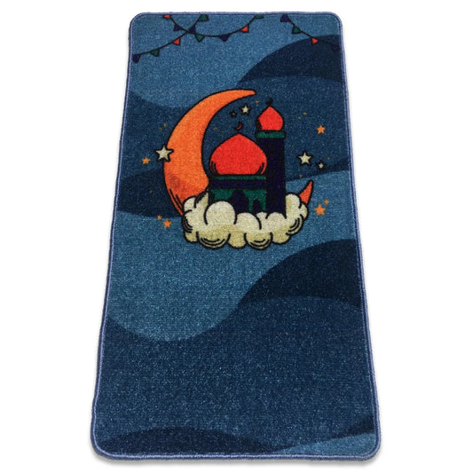 Kids Prayer Mat – Soft & Comfortable Aegean Blue Islamic Mat for Children