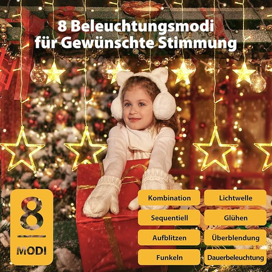 Salcar Lichtervorhang MIT 12 Sternen
