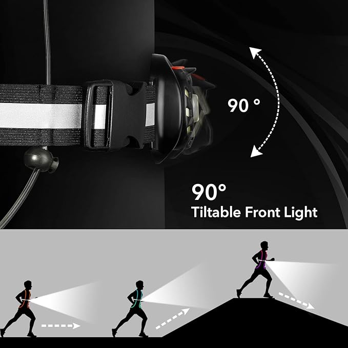 Outdoor Chest Lamp  Rechargeable LED Safety Light for Running Hiking and Cycling
