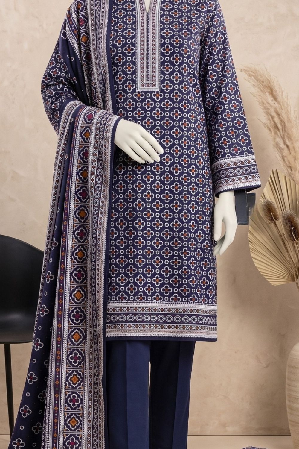 Mushtaq 3Pcs Unstitched Printed Lawn Daneen Collection Desgin - 1