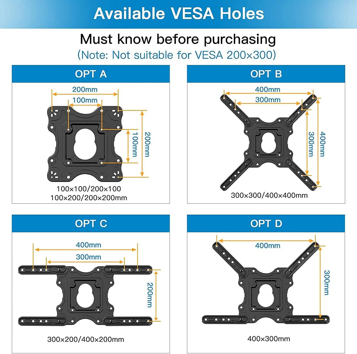 TV Mount Bracket  Heavy Duty Wall Mount for Flat and Curved Screen TVs