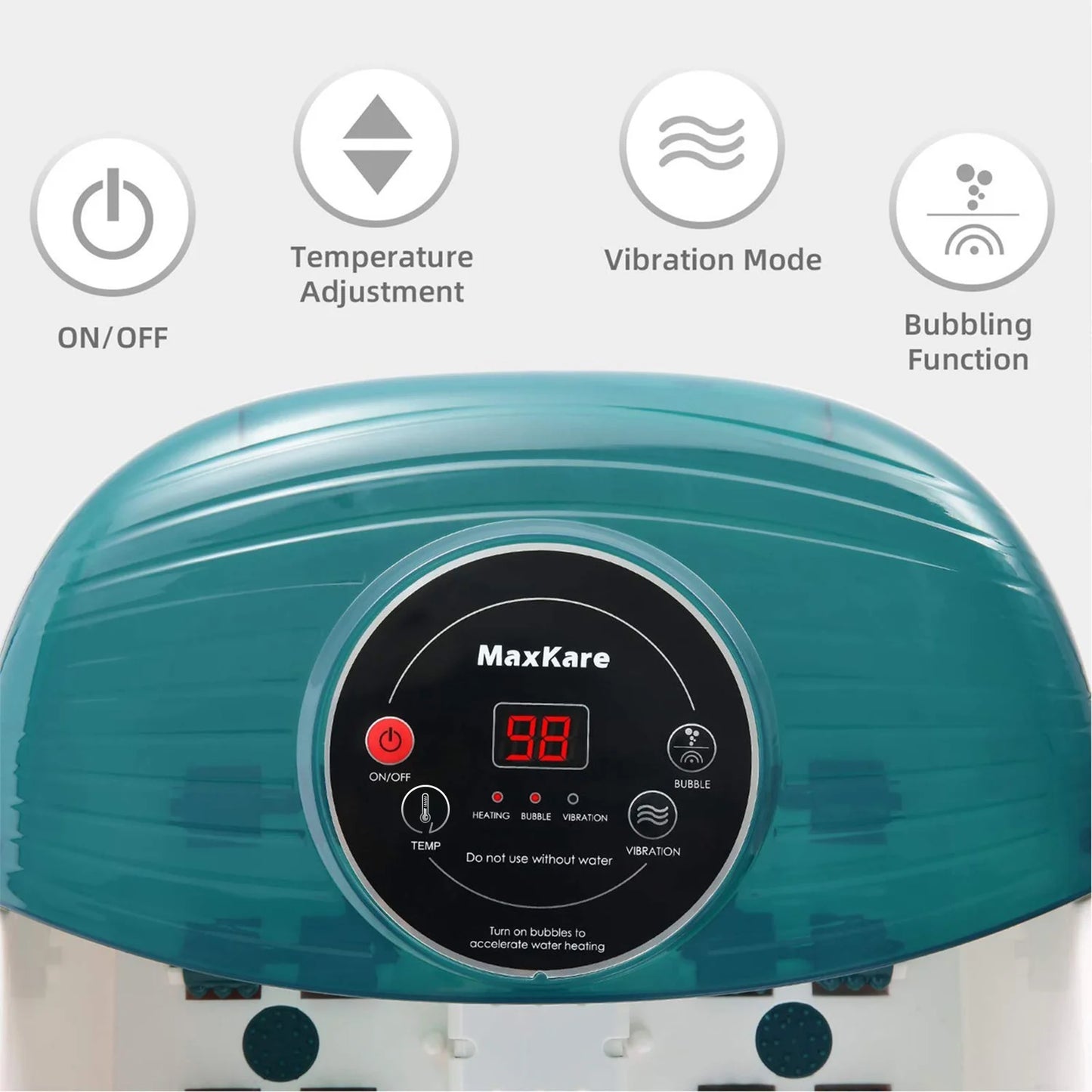 Foot Spa Massager  Heated Bubble Bath with Vibration and Rollers for Relaxation