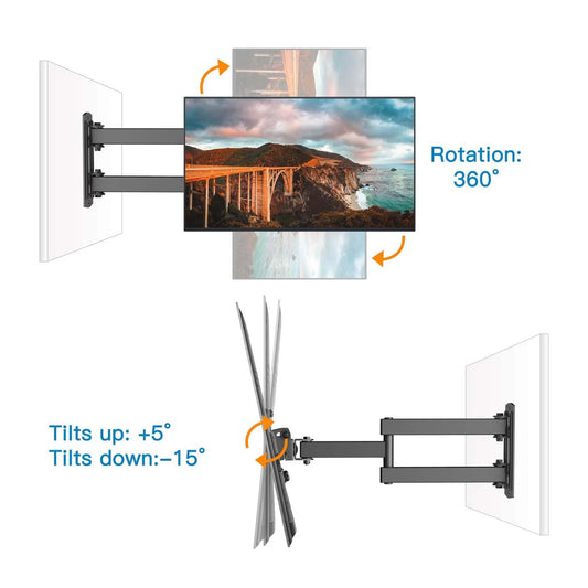 Medium Full Motion TV Wall Mount  Adjustable Tilt Bracket for Flat Screen TVs