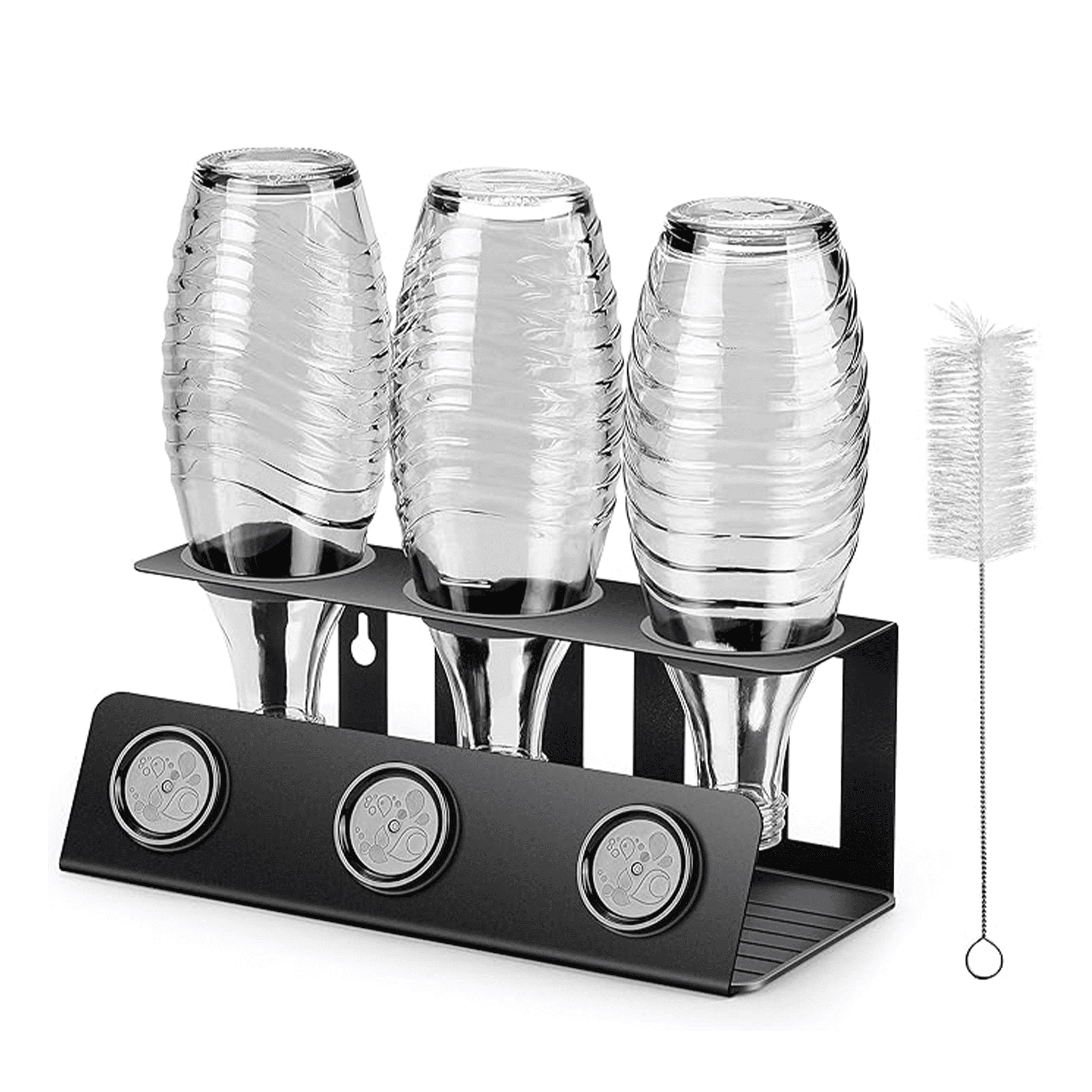 Vinlley Black Color Metal Bottle Holder Stand