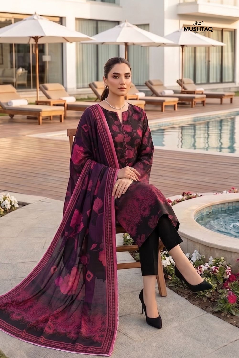 Mushtaq 3Pcs Unstitched Printed Lawn Zayra Collection Desgin - 1