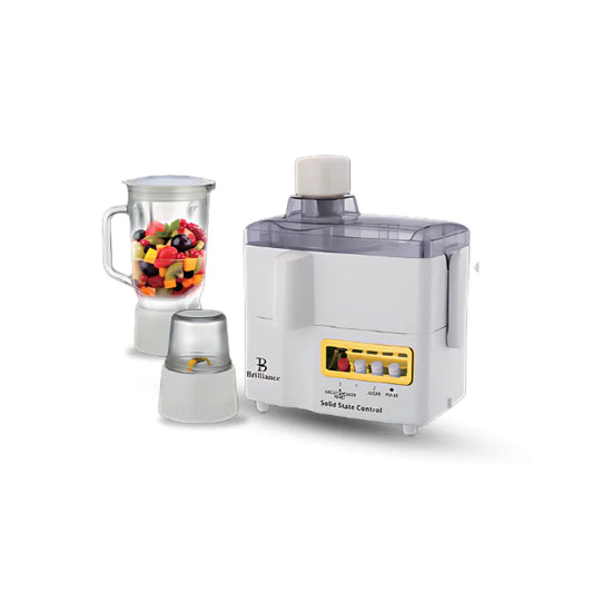 Brilliance Ultimate Juicing Machine BJ 8176  3 in 1 Juicer Blender and Grinder with 500W Motor and Crystal Glass Jars
