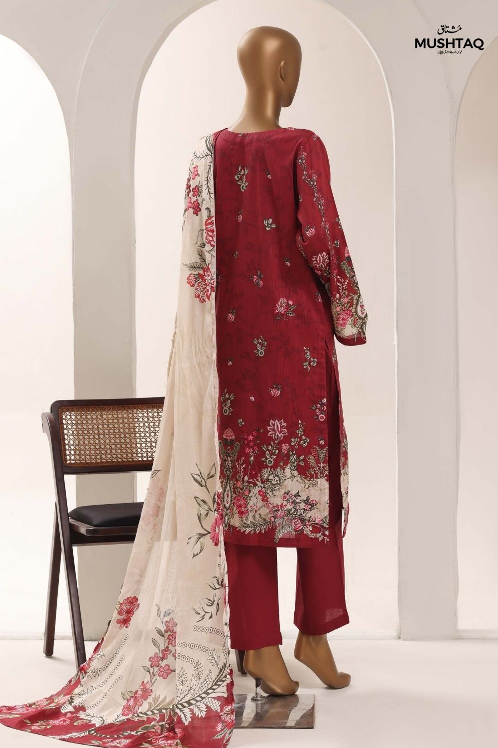 Mushtaq 3Pcs Stitched Printed Lawn Sadabahar Collection Desgin - 1