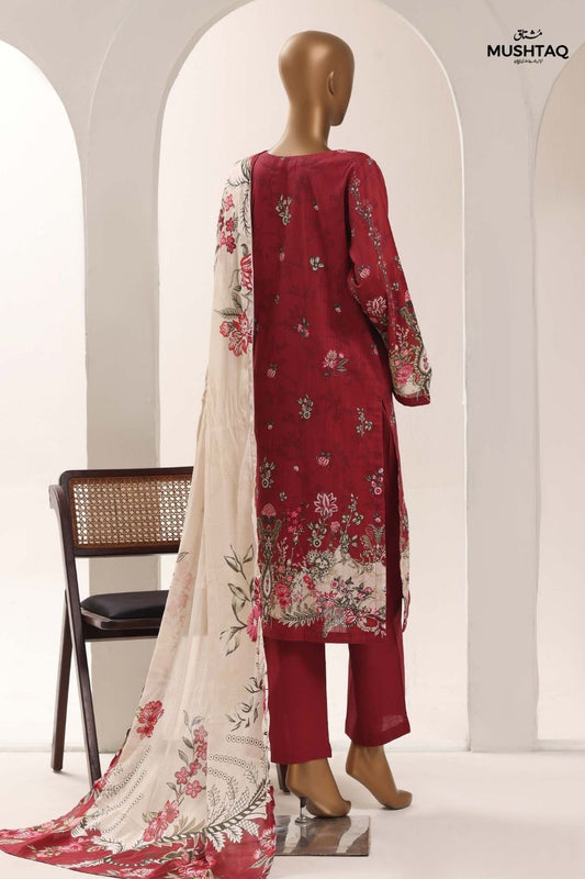 Mushtaq 3Pcs Stitched Printed Lawn Sadabahar Collection Desgin - 1