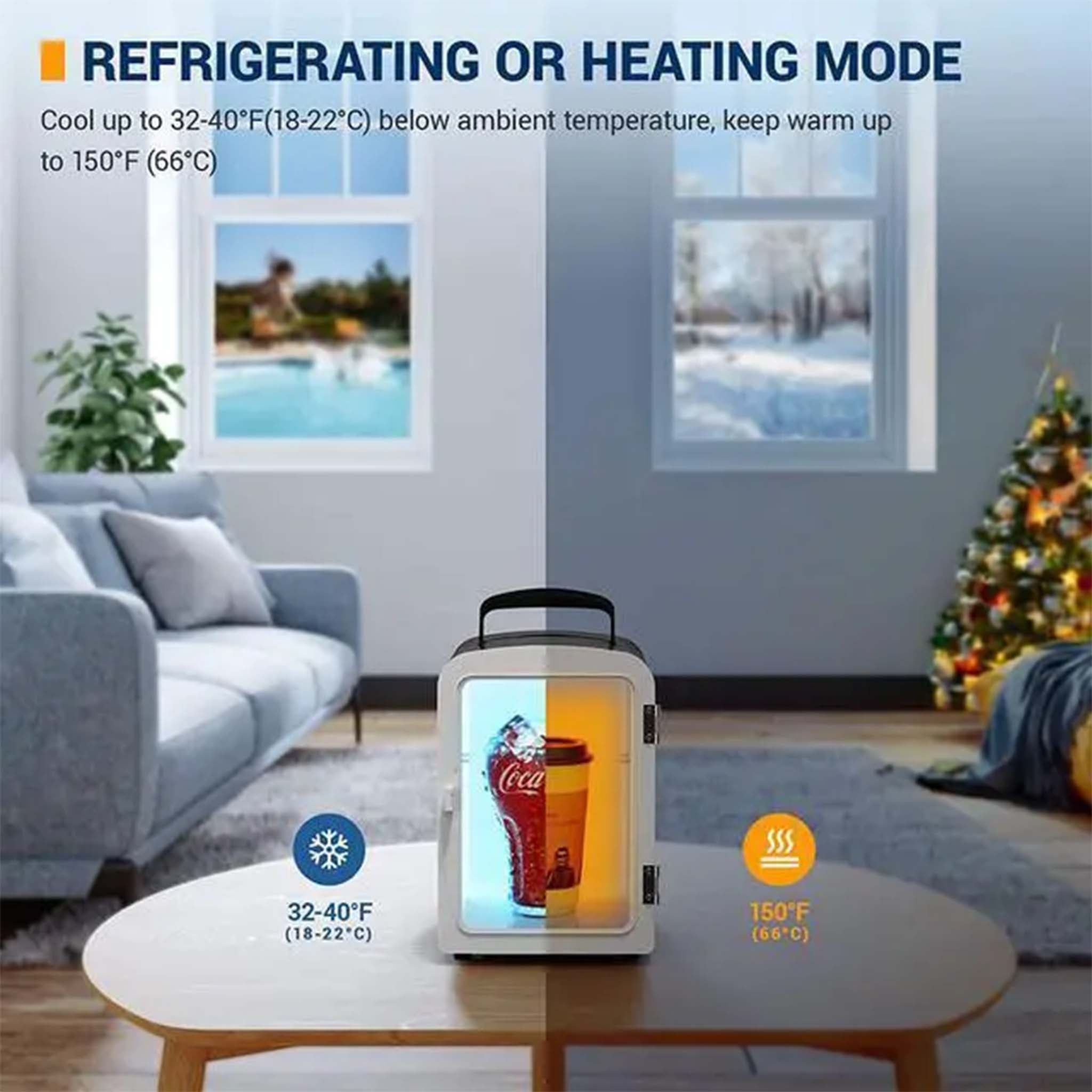 Portable Mini Refrigerator  Compact Cooler and Warmer for Home Office and Travel