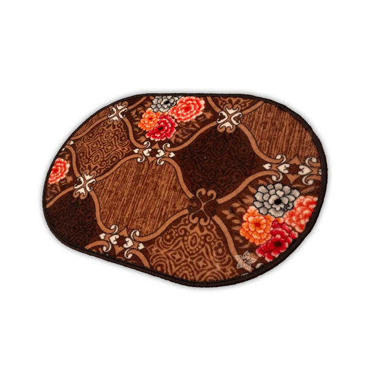 Sajalo Flower Oval Mat - Elegant Floral Design Floor Mat for Living Room Bedroom and Entryway Decor