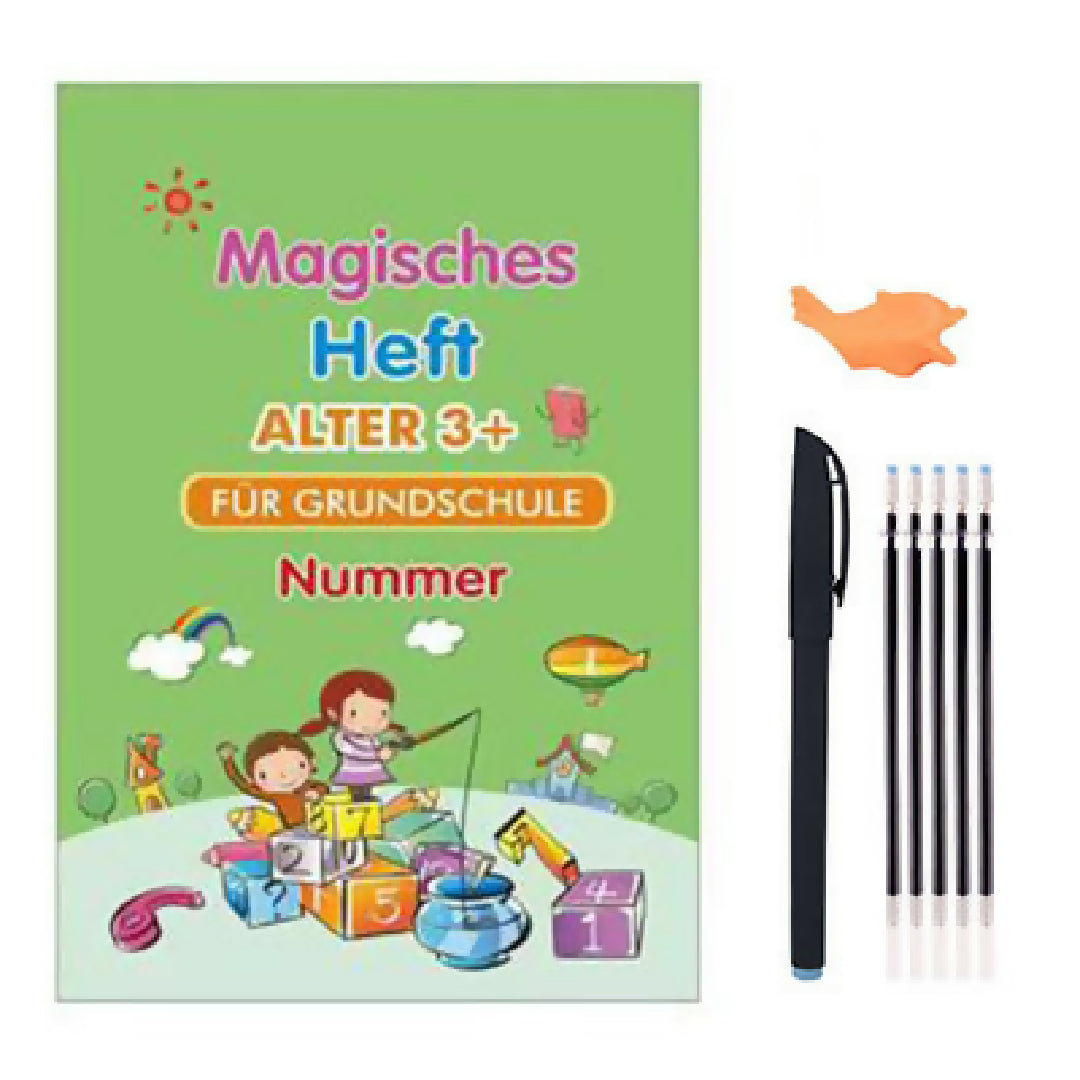 Pack Of 4 Pcs With 10 Refill Copybooks Pen Magic Copy Book Free Wiping Childrens Kid Writing Sticker Practice Copybook For Calligraphy