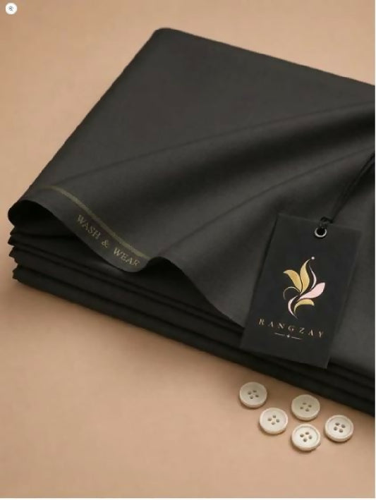 Chocolate Brown Wash n Wear unstitched four meter fabric