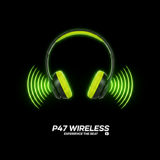 P47 Wireless Bluetooth Headphones Yellow Green
