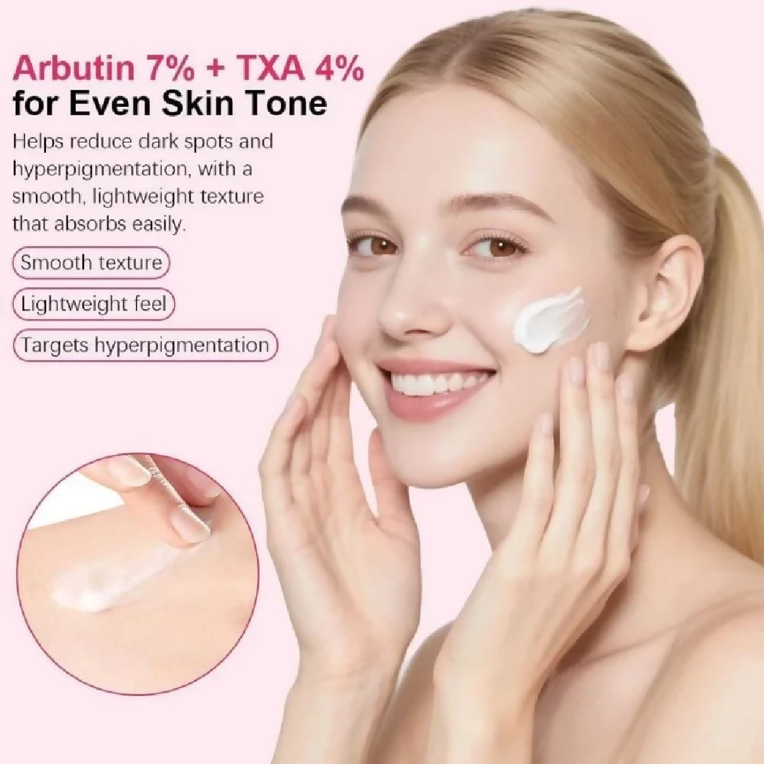 Arbutin 7 Percent Tranexamic Acid 4 Percent Cream Brightening Moisturizer for Dark Spots Uneven Tone Hydration 50g