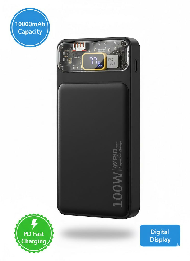 Ultra Slim 10000mAh Fast Charging Power Bank LED Digital Display And PD 22 W Super Fast Charge