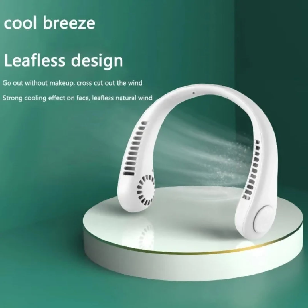 Mini Hanging Neck Fan High Wind 3 Speed Adjustable USB Charging Portable Quiet Super Long Life Outdoor Sports Office Camping Random Color
