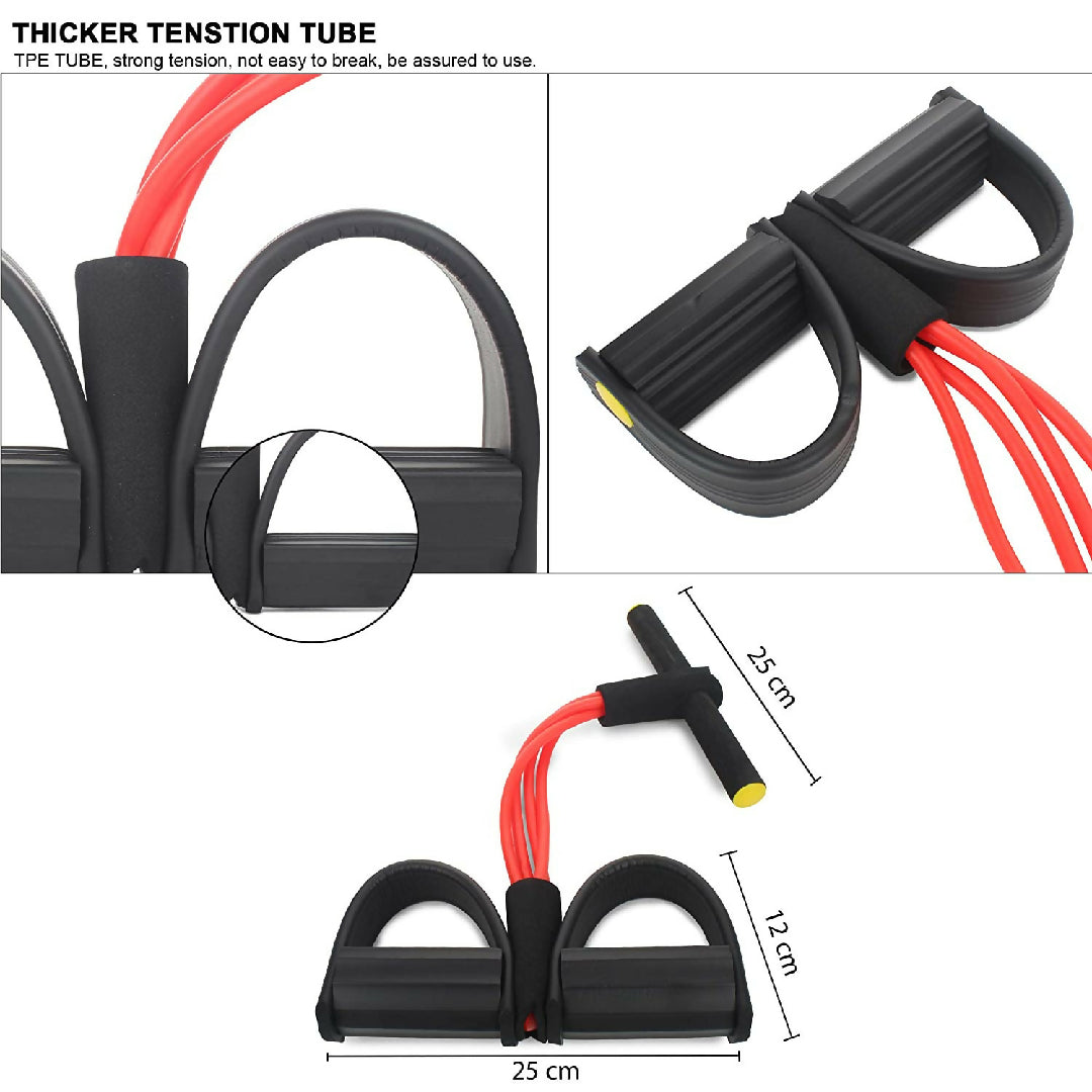 Foot Pedal Resistance Band Elastic Sit-Up Pull Rope Yoga Fitness Gym - Elastic Pull Ropes Tummy Trimmer - Random Color
