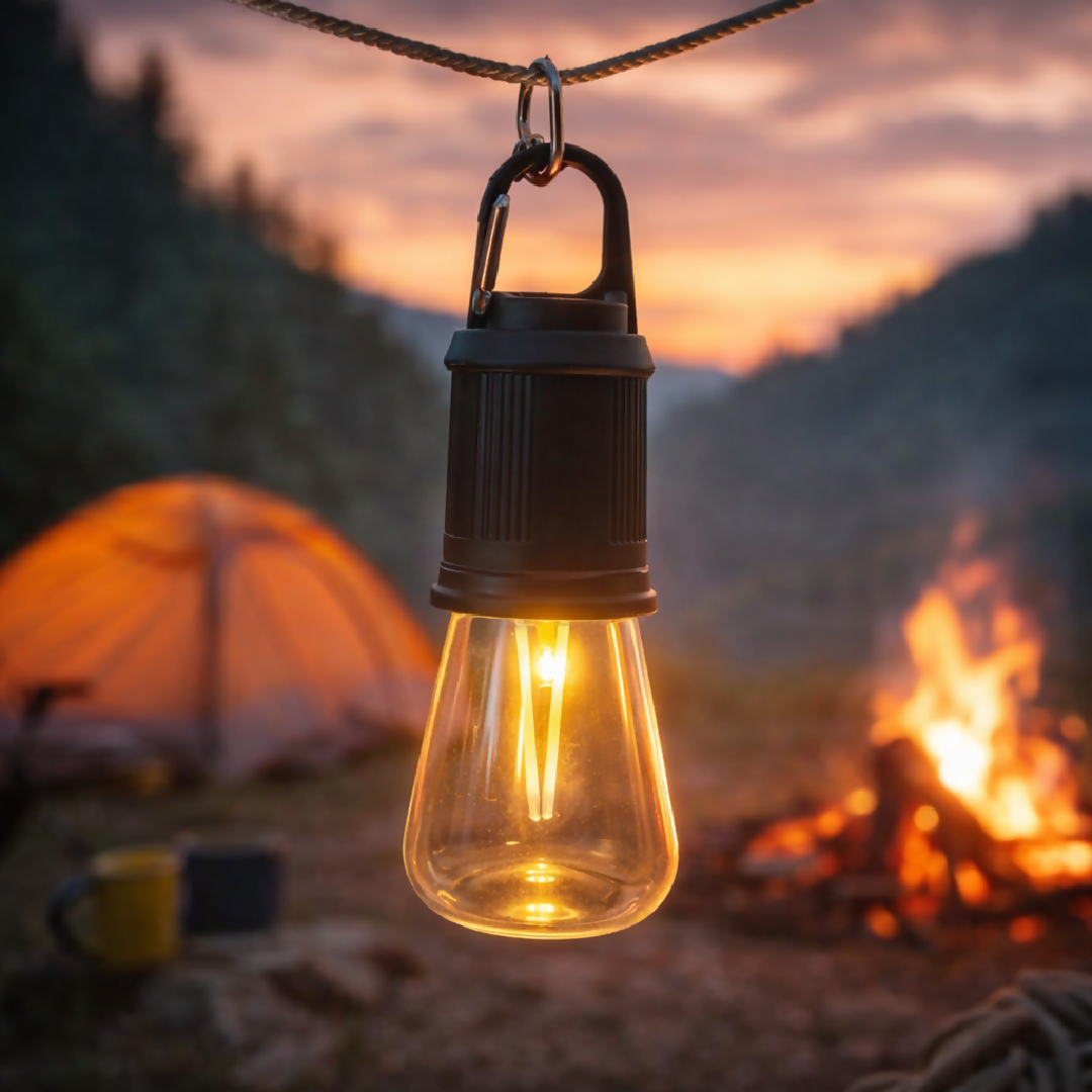 T02 Portable T02 Portable Hanging Camping Lamp Type-C Rechargeable Warm Light LED Bulb with 3 ModesType-C Rechargeable Warm Light LED Bulb with 3 Modes