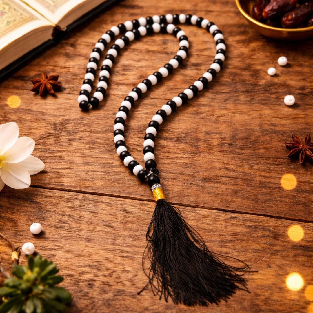 Elegant Black and White Dhikr Tasbeeh