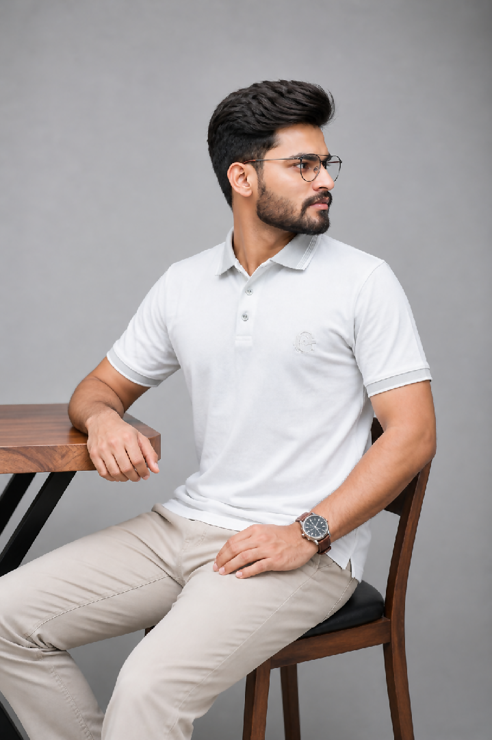 GLO-110 Classic White Polo