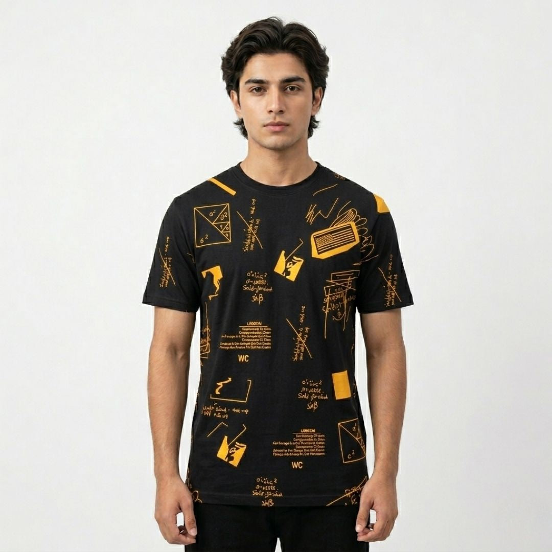 Short Sleeves T-shirt | Calculous Camo | Black