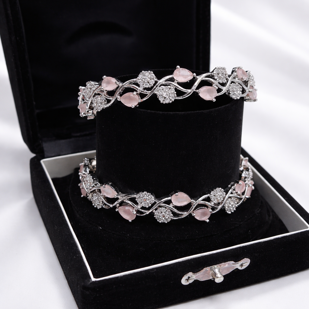 Zircon Silver Plated Bangles