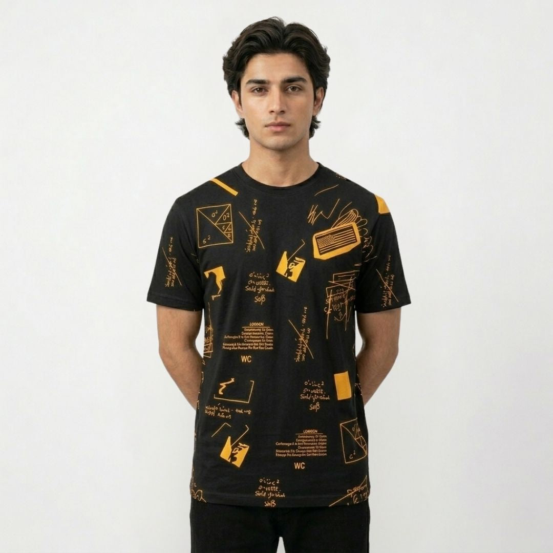 Short Sleeves T-shirt | Calculous Camo | Black