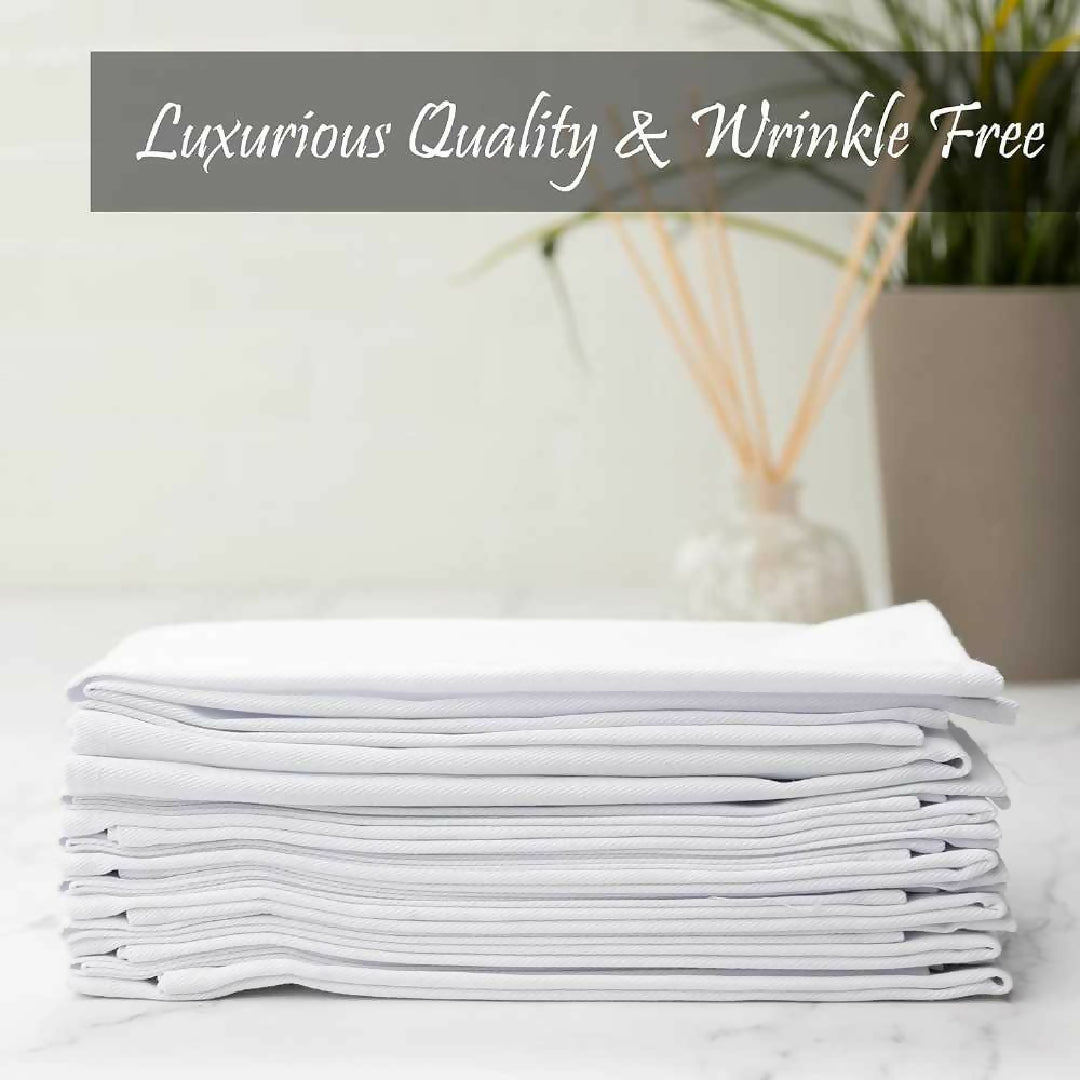 Cloth Dinner Table Napkin White Soft Absorbent Lightweight 100 percent Cotton