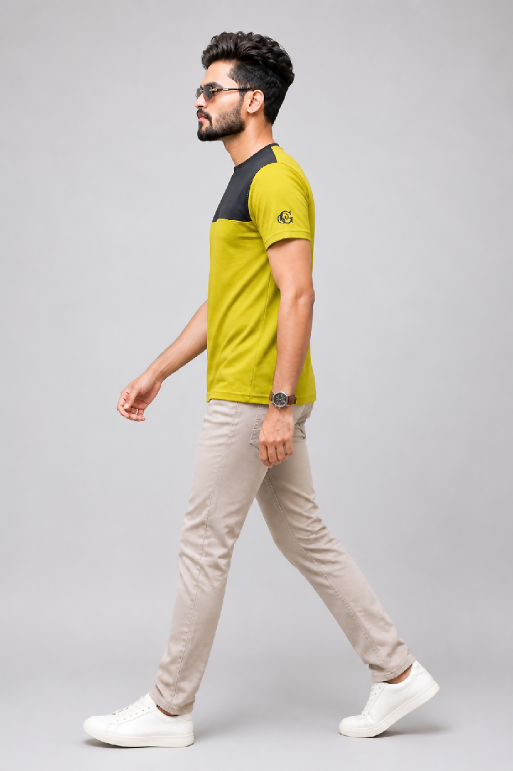 GLO-106 Olive Contrast Tee