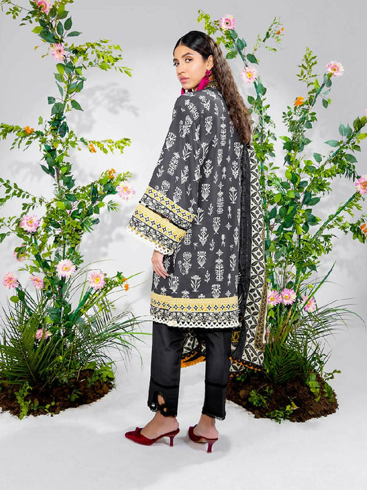 Salitex Original 3pc Unstitched - Printed Lawn Silk (SI9)