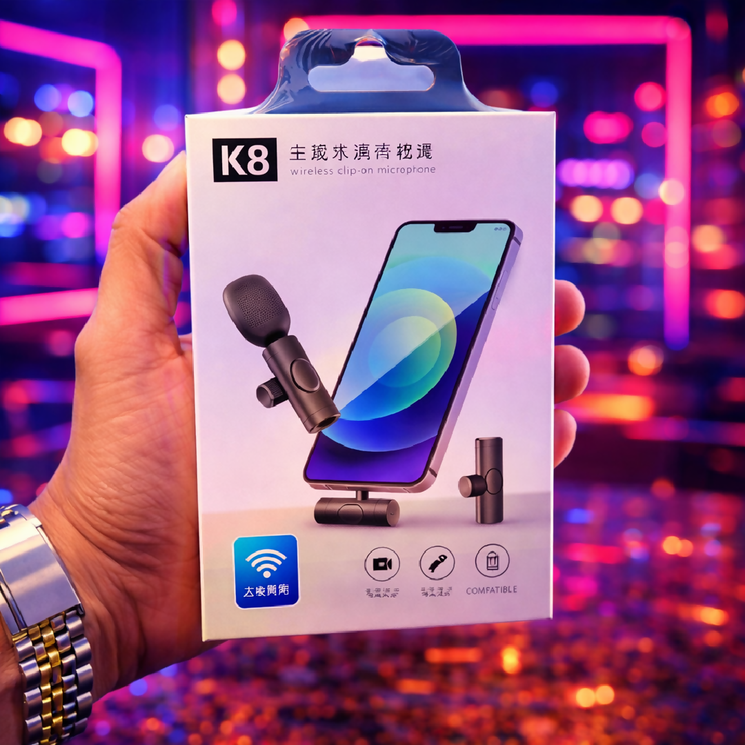 K8 Wireless Collar Microphone Type C Android Supported Noise Reduction Vlogging YouTube Podcast Mic