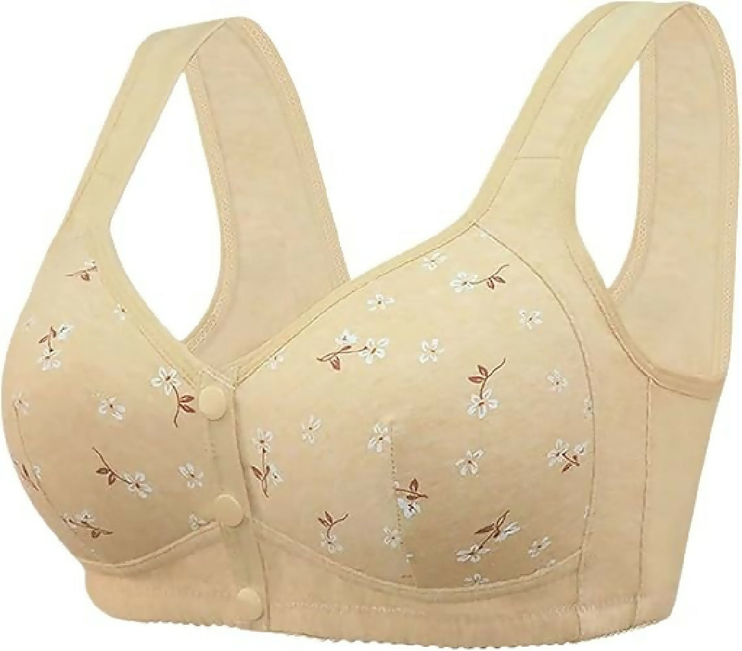 Women Front Open Cotton Bra ull CoNon Padded Full Coverage Soft Support Bra
