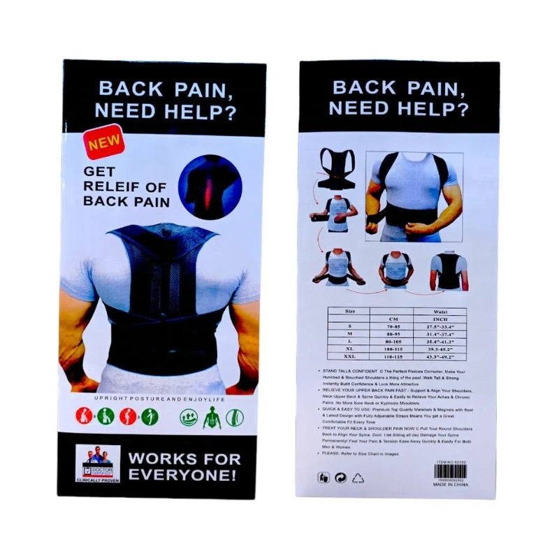 Back Pain Relief Posture Corrector Belt | Adjustable Support for Spine, Shoulder & Lumbar Alignment | Large