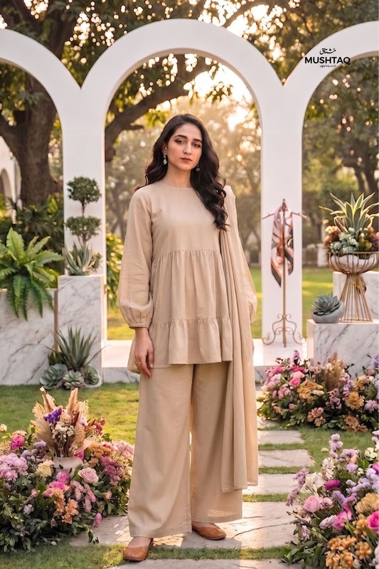 2Pcs Plain Unstitched Soft Cotton Suit Desgin - 2